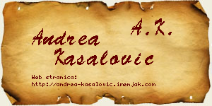 Andrea Kasalović vizit kartica